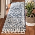 thumbnail image 2 of SAFAVIEH Melrose Coleman Overdyed Geometric Shag Area Rug, Navy/Ivory, 5'3" x 7'6", 2 of 7