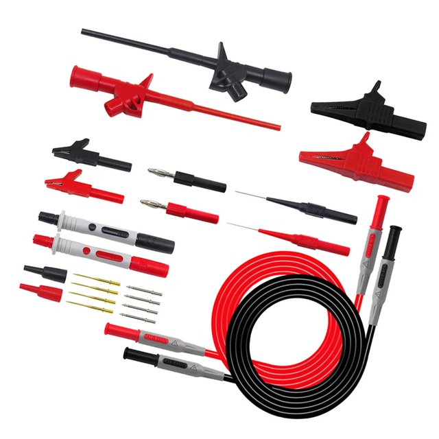Multímetro Digital de Cables de Prueba profesion de Seguridad Flexible Sonda Pinza de Puntas Reempzables Ganchos de Prueba Acces Yotijar Kits de cables de prueba multímetro