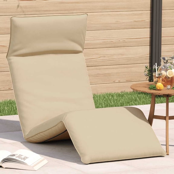 vidaXL Sun Lounger Beige Oxford fabric 100% polyester, metal frame