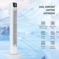 thumbnail image 4 of 36" Tower Fan with 24H Timers, 75° Oscillating Cooling Fan with LED & Remote, 4 Modes, 3 Speeds, 50dB Quiet for Home, White, 4 of 9