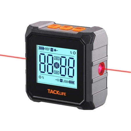 

TACKLIFE 3-in-1 Digital Electronic Level and Angle Finder Inclinometer Protractor and Laser Level. Aluminum Framework with Bottom & Back Magnet