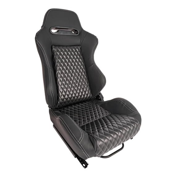 JEGS Racing High Back Sport Seat, Black Simulated Leather [Left/Driver Side]