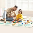 thumbnail image 3 of Bammax Extra Large 78" x 70" x 0.4" XPE Foam Baby Play Mat with Travel Bag | Waterproof, Foldable & Reversible Padded Playmat | Baby Crawling & Kids Play Mat – Giftable Design, Cars & Fire Engine, 3 of 9