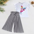 thumbnail image 2 of kpoplk Toddler Baby Girl Summer Fall Clothes Cute Sleeveless Tops Pant Outfits Set Infant Strap Boho Princess Outfit Size 5-6 Years,Light Gray, 2 of 7