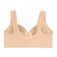 thumbnail image 4 of PLHWHYQ Solid Color Seamless Racerback Bra with Front Closure & Adjustable Straps, Comfort Lightweight Support Everyday Push-Up Bra for Women D-Beige L, 4 of 5