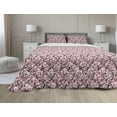 thumbnail image 1 of Japanese Comforter & Sham Bedding Set, Japanese Sakura Tree Flowers on Umbrellas and Curved Branches Romantic Blooms Art, 3 pcs Duvet Set Microfiber Filling Quilt, 5 Sizes, Black Pink, by Ambesonne, 1 of 4