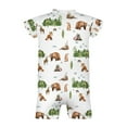 thumbnail image 5 of Woodland Animals Green Forest Baby Rompers Boy Girl Bear Deer Fox Hedgehog Rabbit Birds Rompers Short Sleeve Snap Toddler Summer Cotton Clothes, 5 of 6