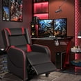 thumbnail image 2 of Giantex Recliner Chair, Massage Recliner Sofa Single Sofa Home Theater Seating Reading Chair, Red, 2 of 7