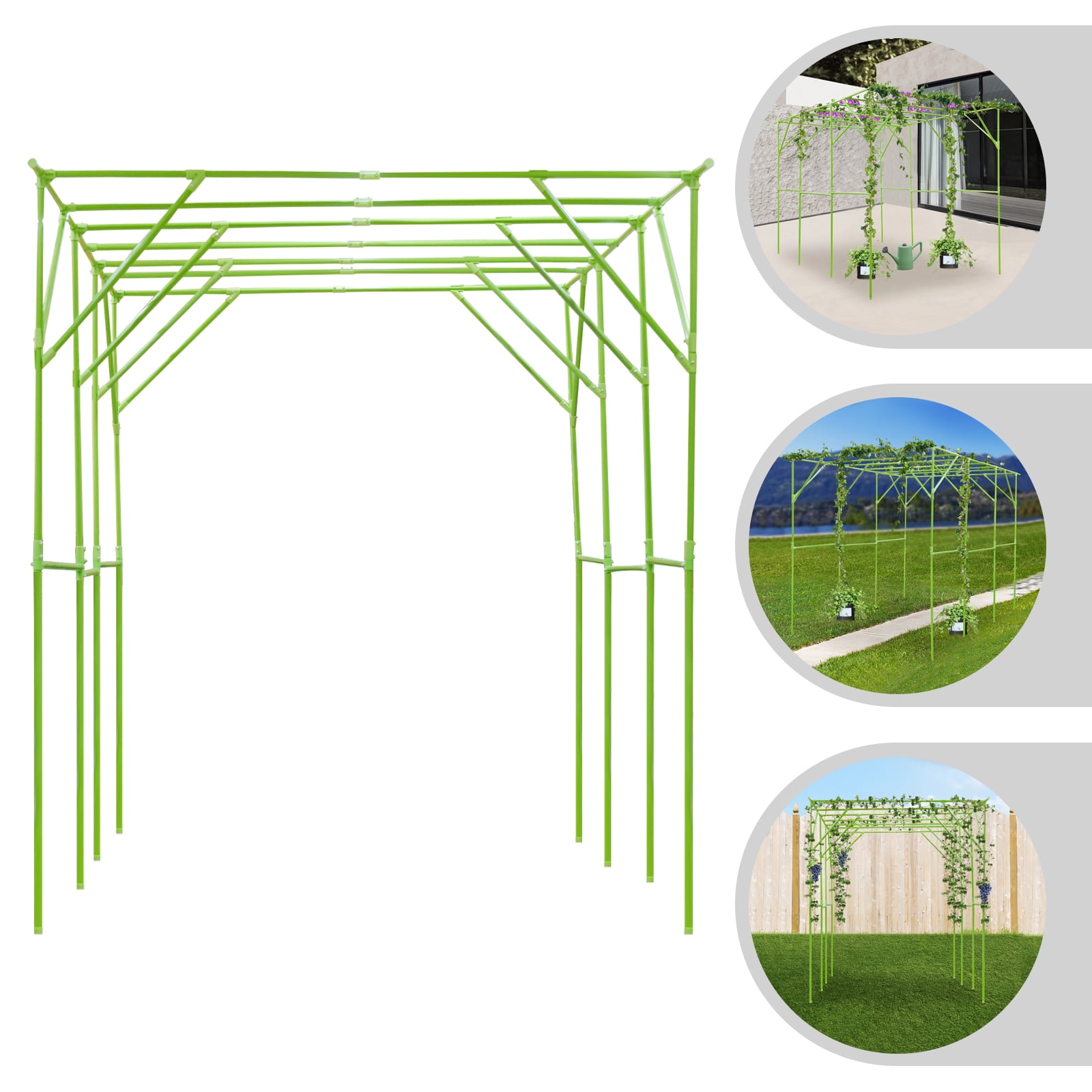 Green Steel Pipe 3.1x2x2.3m Courtyard Climbing Frame Large Stable Grape Garden Support Frame