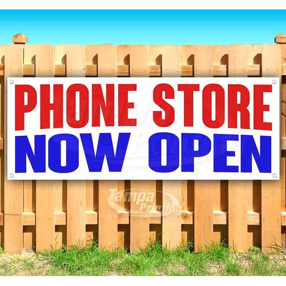 Phone Store Now Open 13 oz Vinyl Banner With Metal Grommets