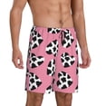 thumbnail image 2 of Balery heart with cow Pantalones cortos de pijama de punto de algodón para hombre con cinturilla y bolsillos-Small, 2 of 6