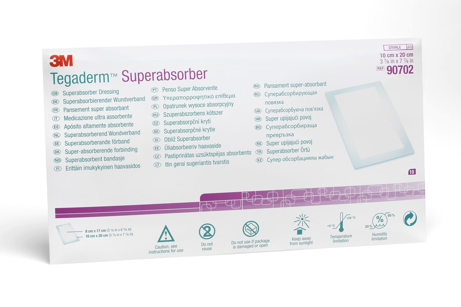 Tegaderm Superabsorber Dressing 90702 Box of 10
