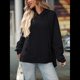 thumbnail image 4 of Sudadera con Capucha de Gran Tamaño para Mujer, Informal, de Larga, de Punto, con Cordón Ajustable, Abertura Lateral y Bolsillo Negro L, 4 of 10