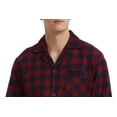 thumbnail image 3 of GLOBAL Men's Pajamas Sets 100% Cotton Flannel Sleepwear Long-Sleeve Top & Bottom Loungewear Burgundy Plaid XL, 3 of 7