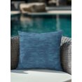 thumbnail image 4 of Outdoor Pillows Waterproof, Indigo Blue Solid Color Bedding Throw Pillows with Insert for Couch Sofa Bed, Minimalist Vintage Linen Texture 18x18 Inch Pillowcases Decorative Patio Pillow Set of 1, 4 of 8