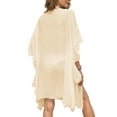 thumbnail image 3 of SAYFUT Women's Cardigan Cover Ups Ruffled Sheer Swimsuit Beach Cover Up Lightweight Summer Kimono Cardigan for Swimwear, 3 of 5