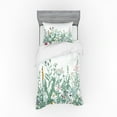 thumbnail image 2 of Floral Duvet Cover Set, Vanished Colored Messy Wild Herb Medley of Cow Parsley Musk Mallow and Purple Orchid, Bedding Set with Shams and Fitted Sheet, 3 Sizes, by Ambesonne, 2 of 3