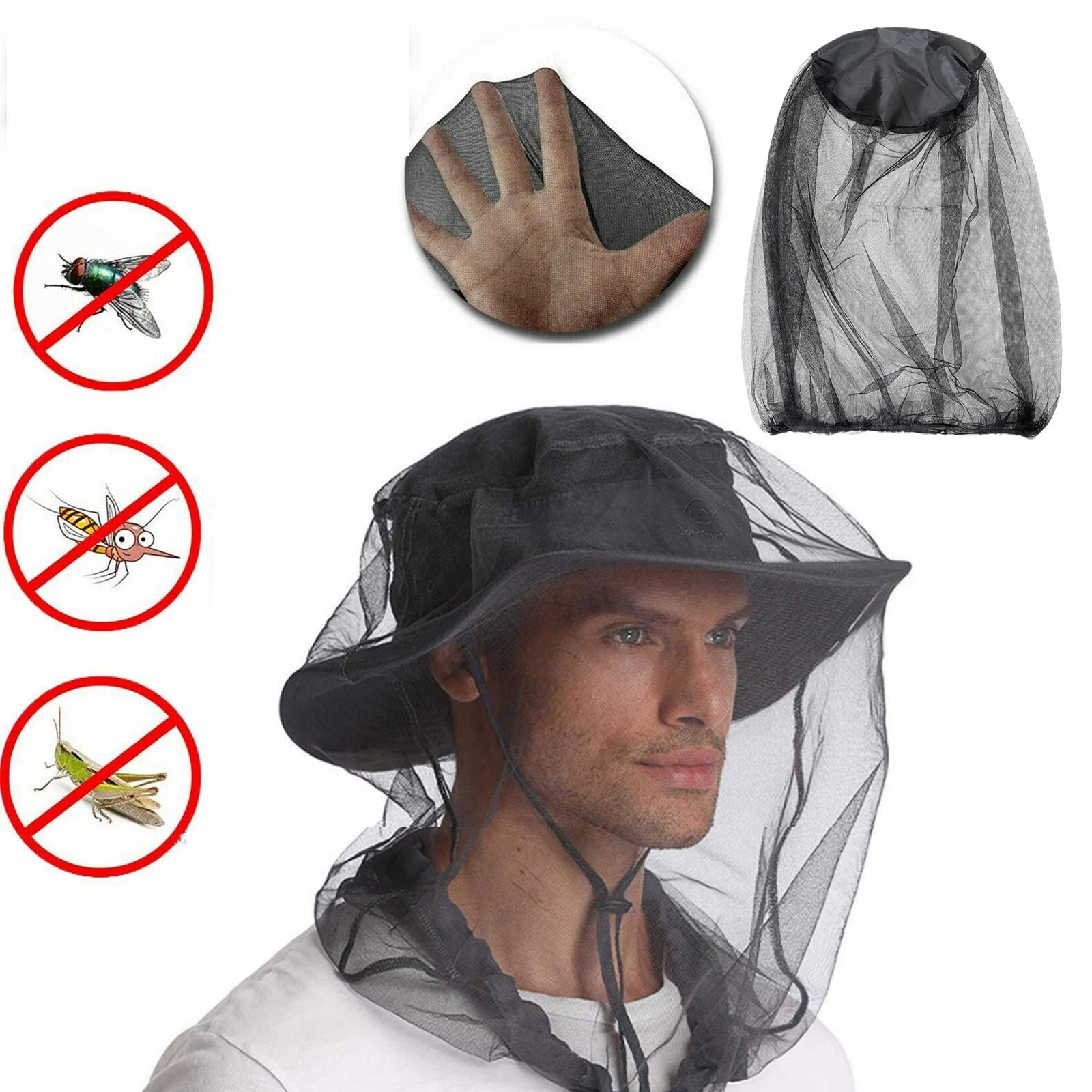 2X Anti Mosquito Bug Bee Insect Head Net Hat Cap Sun