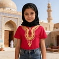 thumbnail image 2 of LPKRT Boys African Dashiki Shirt - Traditional Loose Short Sleeve Top, Classic Batik Print Casual Outfit for Kids 1-6 Years(Red-90(2T-3T)), 2 of 7