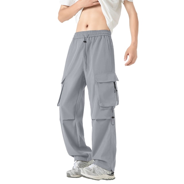 Ceisia Men's All-Season Cargo Pants - Gift Solid Casual Multiple Pockets Outdoor Straight Leg Fitness Trousers