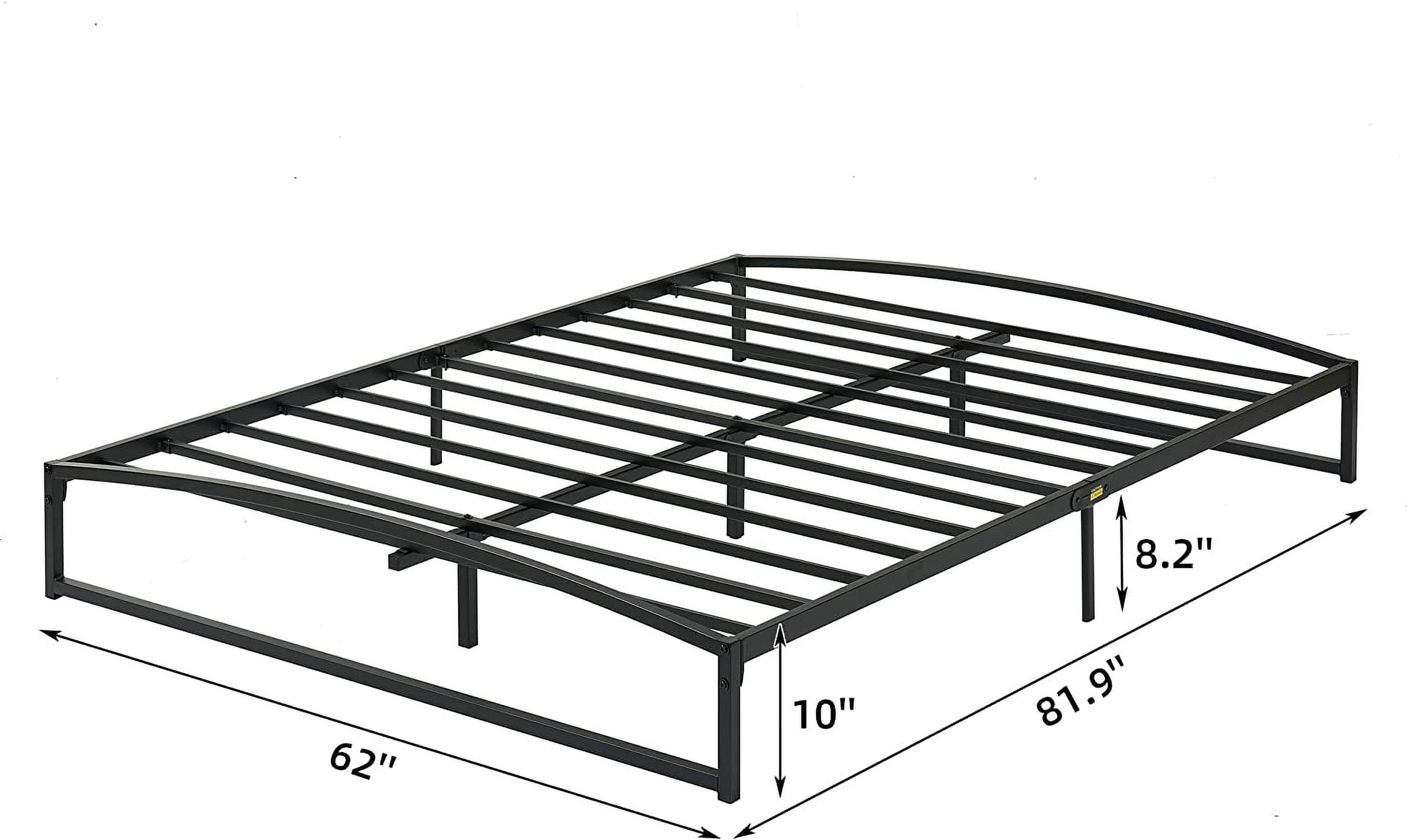 Jojoka Queen Size Metal Platform Bed Frame, 10 inch Low Profile, Mattress Foundation No Box Spring, Sturdy and Noise Free