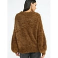 thumbnail image 3 of Scoop Women's Tinsel Knit Tunic Sweater with Long Sleeves, Midweight, Sizes, XS-XXL, 3 of 6