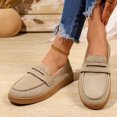 thumbnail image 5 of Wensltd Women's Loafers Slip On Flat Shoes Suede Upper Spring Autumn Daily Soft Walking Shoes Beige, 5 of 9