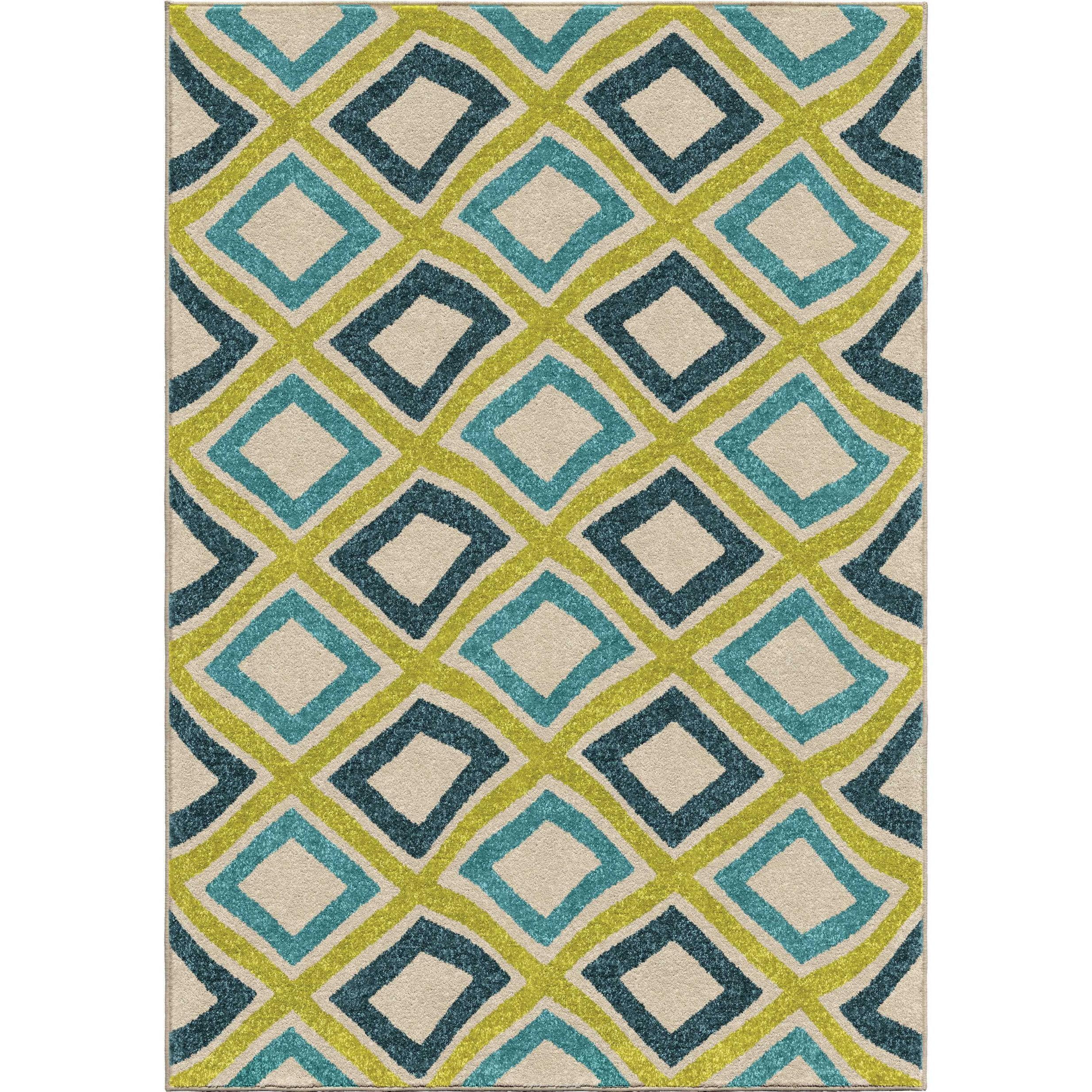 92"x 130"x 0.31" Geometric Kiwi Area Rug