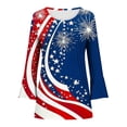 thumbnail image 5 of Kvture 4th of July Tops for Women Henley V Neck Button 3/4 Sleeve Blouse Independence Day Patriotic T Shirts Summer A Navy Tees M, 5 of 5