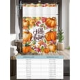 thumbnail image 6 of No Hook Cloth Fabric Shower Curtain with Snap in Liner, Orange Pumpkins Waterproof Shower Curtains Set with See Through Top Window, Farmhouse Watercolor Botanical Bath Curtains Shower 36"x78", 6 of 6