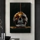 thumbnail image 4 of Estatua de calavera de Metal abstracto, impresiones doradas en lienzo, carteles, pintura, imágenes artísticas de pared para sala de estar, decoración del hogar, sin marco, 4 of 4