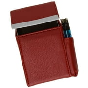 Genuine Leather Cigarette Pack Holder Flip-Top Pouch Smoke Carrying Hard Case