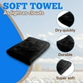 thumbnail image 3 of AUQ 8Pcs Microfiber Kitchen Towels,Fast Absorbent Yarn Layer Dish Clothes,Neat Precision Sewing Lines Wash Cloths for Your Face,Black,11.81*11.81*0.39in, 3 of 7