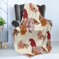 thumbnail image 4 of Modern Soft Flannel Fleece Blanket, Classic Big Flowers Butterflies Art Print Romantic Composition with Blooming Flora, Cozy Plush for Indoor and Outdoor Use, 70" x 90", Cream Orange, by Ambesonne, 4 of 5