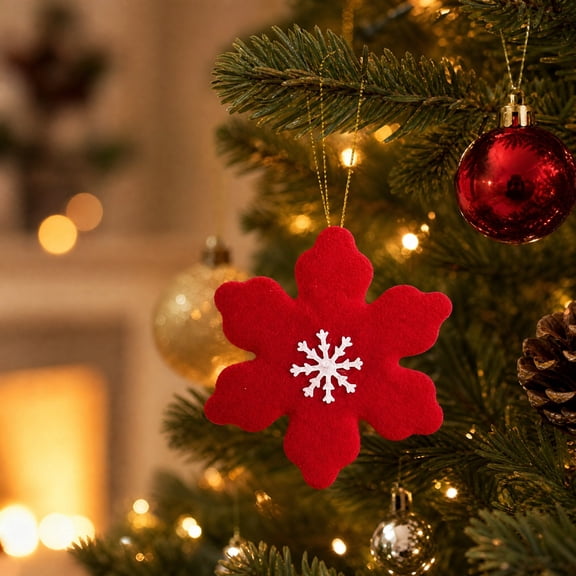 Mini Christmas Tree Ornament Hanging Decoration Cute Polyester Holiday Pendant for Window Home Wreath Decor