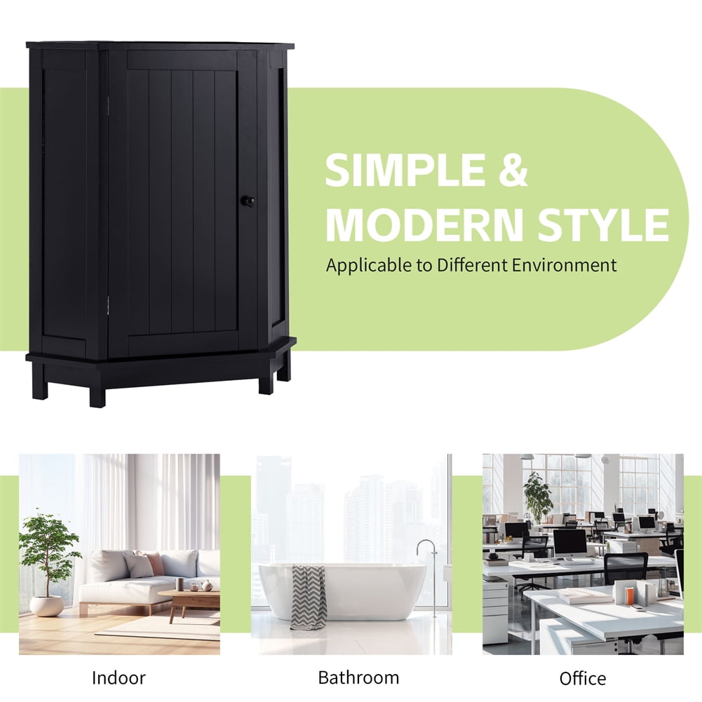 Tookss Bathroom Triangle Corner Storage Cabinet, Wooden Floor Corner Cabinet with Door, Adjustable Shelves, Freestanding Cabinet For Living Room Kitchen