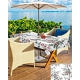 thumbnail image 3 of Christmas Tablecloth with Umbrella Hole and Zipper Red Berry Round Outdoor Tablecloths 54 Inch Table Cloths Green Leaves Plant Patio Table Cloth Cover for Holiday Party Yard Garden Cafe, 3 of 5