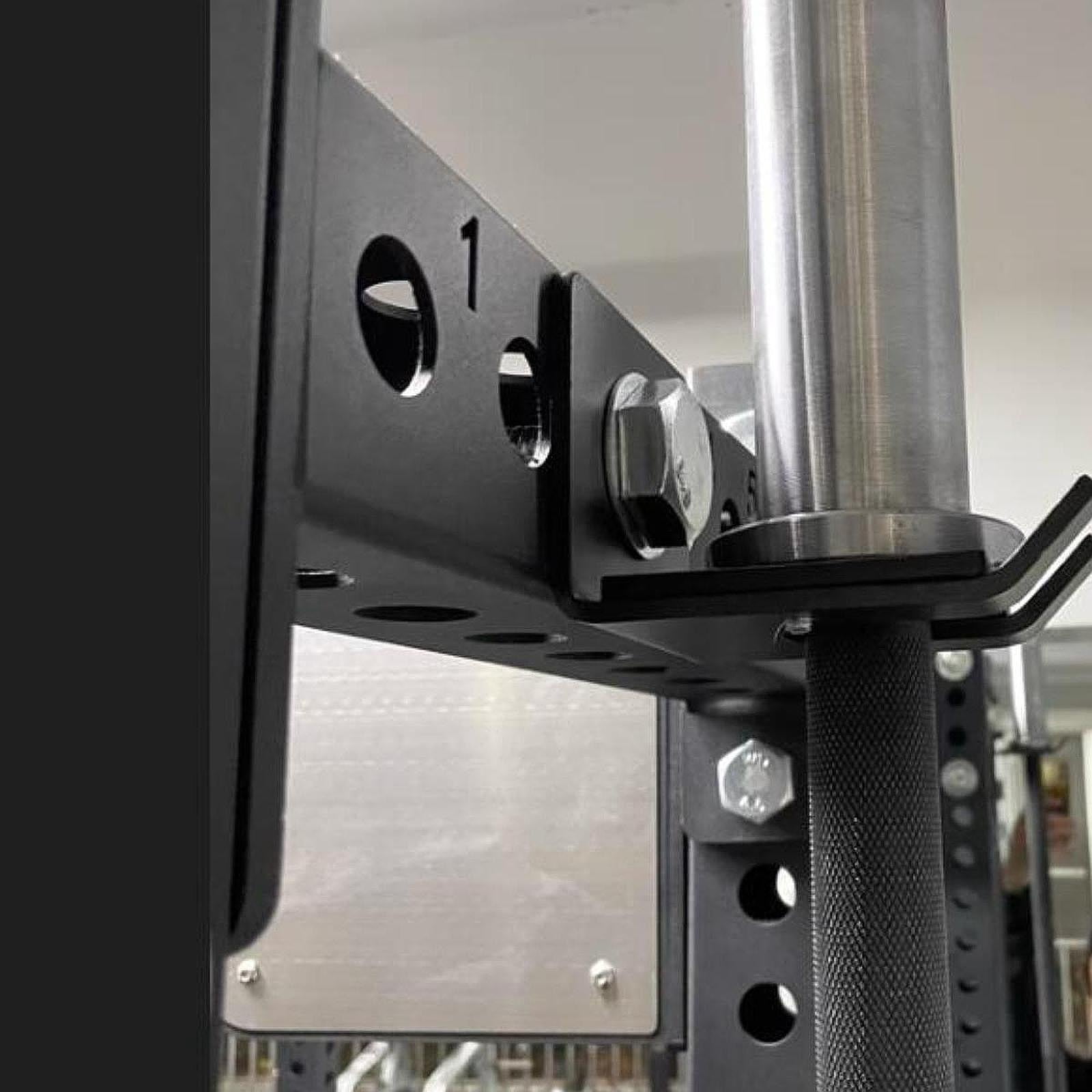 QccHieUs Barbell holder for squat racks, gymnastic bar holder for 26 mm hole, holds three Black