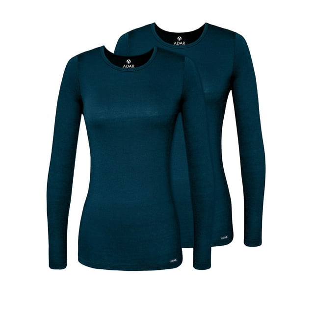 Adar sous-Couches pour Femmes, Lot de 2 - T-Shirt de sous-Couche à Manches Longues Confortable