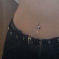 thumbnail image 7 of Briana Williams Dangling Silver CZ Stainless Steel Belly Button Piercing Ring, 0.39 in, 5 Piece, 7 of 7