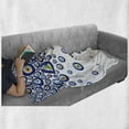 thumbnail image 6 of Blue Soft Flannel Fleece Throw Blanket, Abstract Ovals Shape Eyes Falling Down Print, Cozy Plush for Indoor and Outdoor Use, 70" x 90", Blue Green Marigold, by Ambesonne, 6 of 6