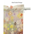 thumbnail image 5 of Daisy Floral Linen Curtain Valance for Bedroom/Bathroom/Kitchen/Office/Living/Dining Room Windows,Colorful Flower Blossom Paintings Watercolor Pocket Topper Drapes Decorative Cafe Drapery Panel 42x18, 5 of 6