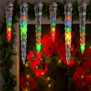 Gemmy Lightshow 10-Count LED Shooting Star Icicle Christmas Lights, Multi-Color, 10.5' Long