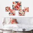 thumbnail image 2 of Designart "Whispering Tropics" Floral Wall Art Set Of 5 - Pink Tropical Wall Living Room Decor Set, 2 of 6