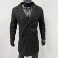 thumbnail image 7 of Zedker Winter Coats for Mens Double Breasted Trench Coat Notched Lapel Long Peacoat Classic Casual Winter Overcoat Black L, 7 of 7