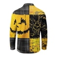 thumbnail image 6 of GrmtClth Mens Novelty Halloween Holiday Polo Tops Long Sleeve Vintage Crack Texture Pumpkin Print Lightweight Comfortable Family Gathering Golf Outfit Shirts Yellow 2XL, 6 of 7