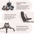 thumbnail image 2 of WOSDOM 700lbs Big and Tall Office Chair, Heavy Duty Executive Chair, Extra Wide Seat, Adjustable Headrest and Lumbar Support, 3D Flip up Arms, Brown, 2 of 9