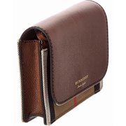 Burberry Check Canvas & Leather Crossbody, Brown