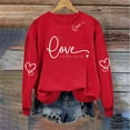 thumbnail image 4 of Womens Valentine's Day Sweatshirt Red "Love Never Fails" Heart Sleeve Crewneck, Romantic Cute Gift for Her, Long Sleeve Casual Shirt,Size XS, 4 of 7