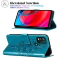 thumbnail image 4 of Compatible for Moto G Stylus 5G Case Wallet,[Kickstand][Wrist Strap][Card Holder Slots] Butterfly Floral Embossed PU Leather Flip Cover for Moto G Stylus 5G 2021 Case (Blue), 4 of 18
